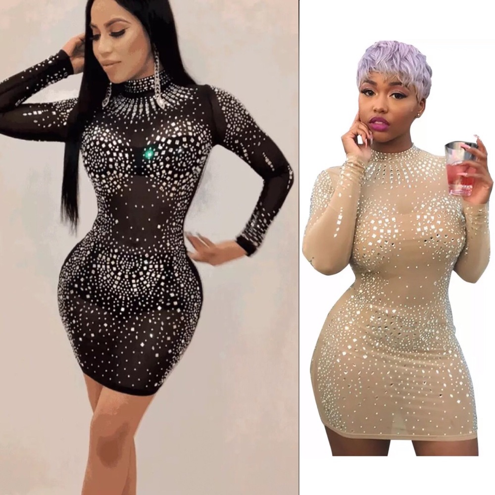 SZ M-L Hot Mini Club & Cocktail Dress Sequined